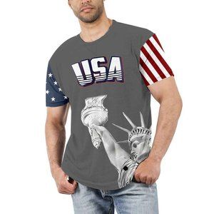 Men's Graphic Print T-Shirt America # 1 - Statue of Liberty - Stars & Stripes